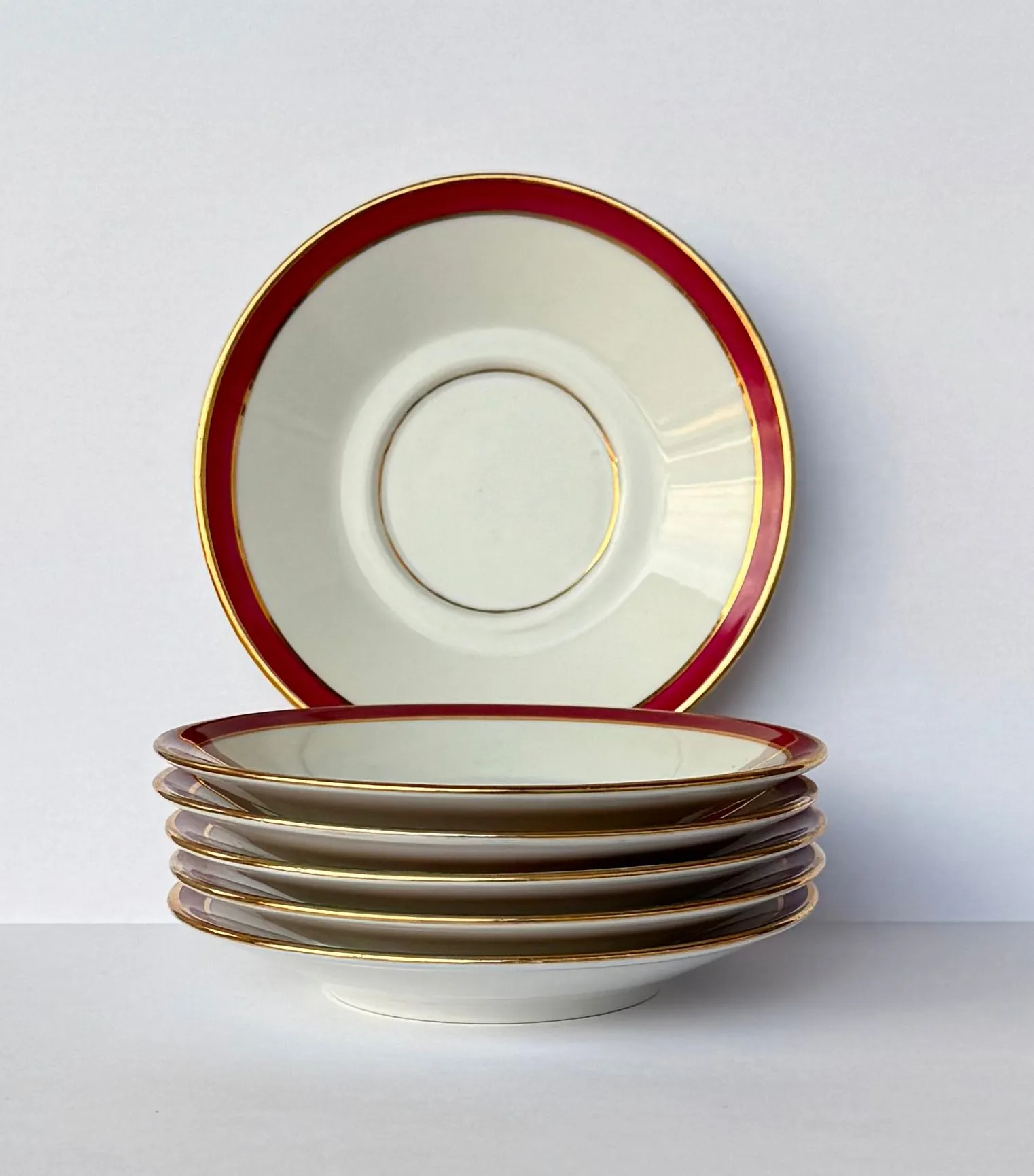 Zestaw 6 porcelanowych takerzyków Limoges Francja lata 50